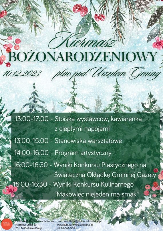 2023 12 10 Kiermasz Bozonarodzeniowy Jablonna