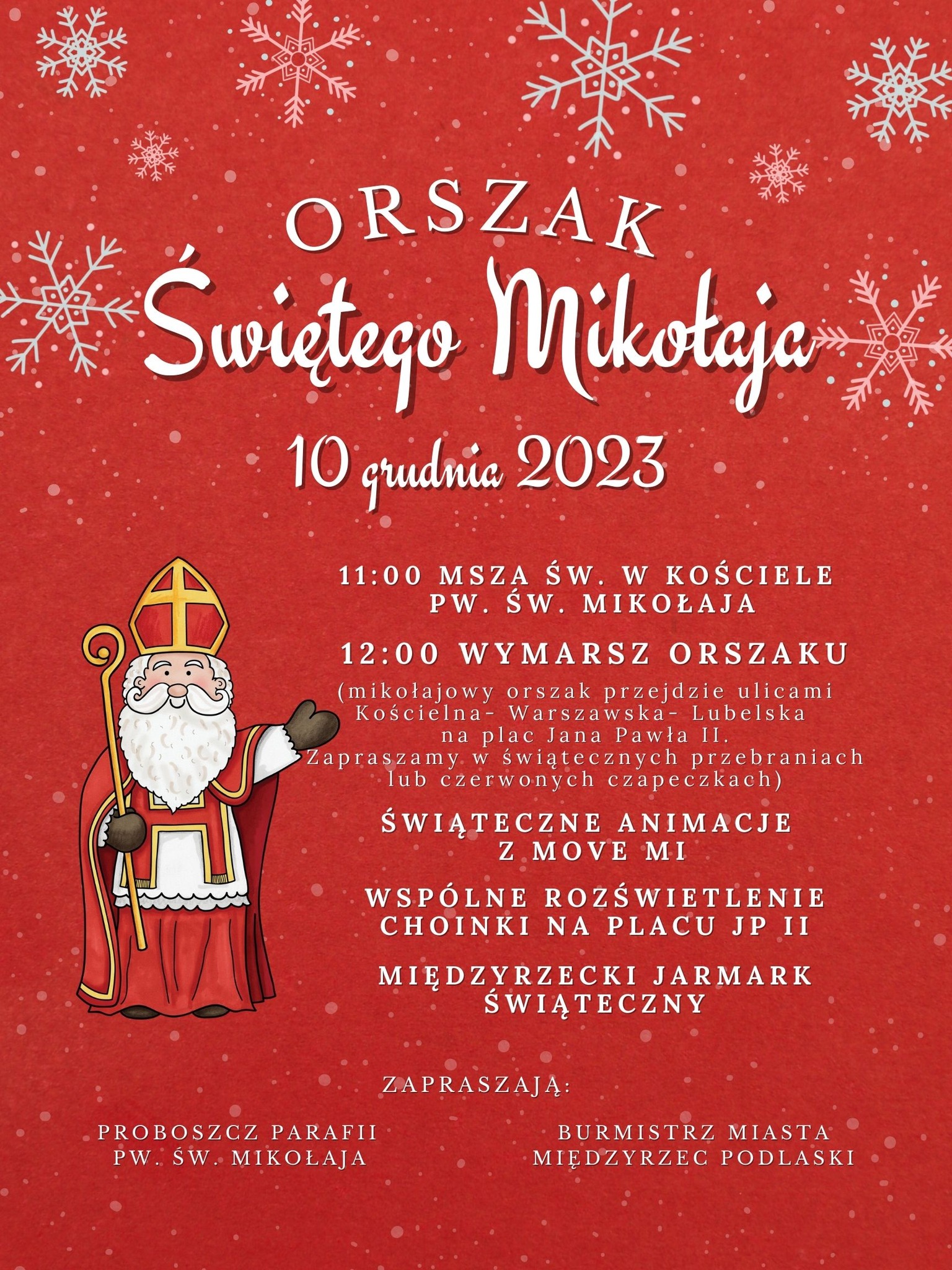 2023 12 10 Orszak Sw Mikolaja Jarmark Swiateczny Miedzyrzec Podlaski